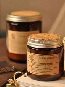 1pc Home Scented Candle, Pressure Relief Candle Gift | Meditation | Yoga | SPA | Relax, Women's Amber Jar Candle, Birthday, Valentine's Day, Aromatherapy Christmas Candle Aromatherapy Can Be Women's Candle Gift, Natural Soy Wax Amber Candle Set, Tea Light Candle, Easter, Father's Day, Mother's Day Gift, Household Everyday Items - Multicolor - View 3