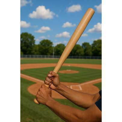 Taco de Beisebol de Madeira Maciça Eucalipto – Ideal para Treino, Lazer e Defesa Pessoal