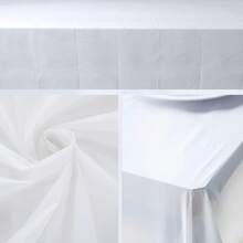 10pcs Manteles Desechables para Mesa Redondos,84 Pulgadas,Mantel para Mesa de Banquetes, Eventos y hogar,Tablón,Mantel de PEVA, Impermeable, Resistente al Desgaste (Negro, 213cm Redondo) - Blanco - Ver 3