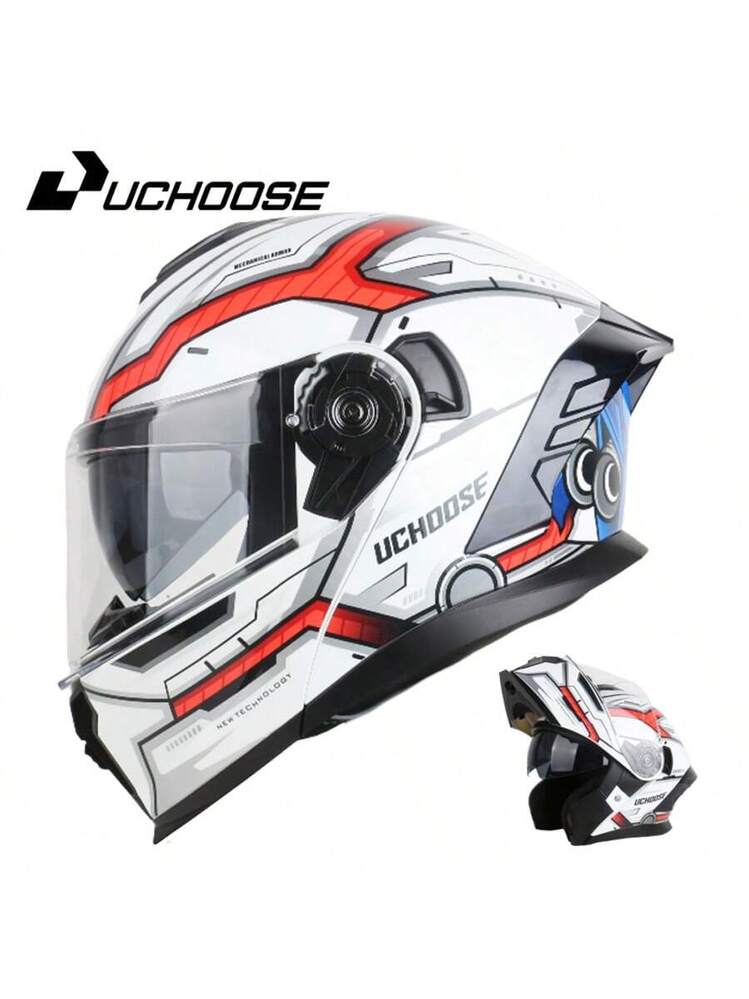 815 Uchoose DOT Approved Full Face Helmet Crash Motorbike Protective Gear  Men Women Flip Up Helmet Motorcycle Double Sun Visor | SHEIN USA