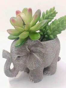 Maceta de elefante - Maceta de planta de resina con forma de animal, maceta linda de cactus y suculentas, maceta de plantas con forma de animales para decoración del hogar, macetas de flores para plantas de exterior - Multicolor - Ver 3