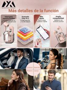 MEIYIXING DIGITAL TECHNOLOGY MEIYIXING Wireless Headphones With LED Power Display, Mini Crystal In-Ear Headphones, With Wireless Charging And Touch Control, Built-In Microphone, Sports Headphones, Waterproof Headphones. Christmas/Gifts/New Year's Day