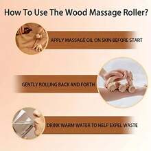 木制滚轮按摩器 - 放松肌肉，缓解压力 - 居家或旅行的绝佳按摩放松工具 - 彩色 - 查看 6