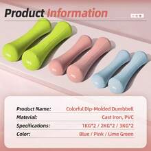 DDCAQIOUA 6kg(3kg*2)1 Pair Of Women's Multifunctional Dumbbell Set, Perfect For Home And Gym Workouts, Arm Training And Yoga, Bone Shaped Iron Dumbbells - Pink - View 8