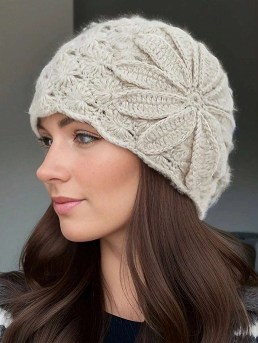 1pc Women Solid Color Knit Cap, Suitable For Autumn & Winter Wear