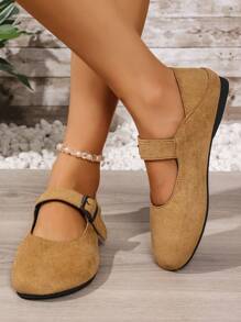 Women's Casual, Versatile, Lightweight, Round Toe Mary Jane Shoes. Adjustable Strap Design To Fit Different Foot Sizes Comfortably. Suitable For Pairing With Dresses Or Pants, For Casual To Formal Occasions, Ideal For Creating A Unique Style