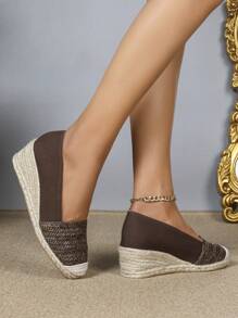 2025 New Arrival Women Thick Sole Slip-On Loafer, Fashion Platform Wedge Comfortable Round Toe Casual Shoes