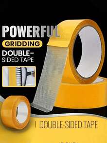 强力双面胶带 - 多用途天然橡胶粘合剂 - 防水，适用于木材、塑料、玻璃、金属和混凝土表面，适合家庭和办公室使用，重返校园