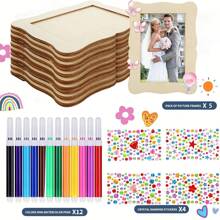 21pcs Modern Wooden Photo Frames – Horizontal Tabletop Frames, Wooden Finish For Desk Display, DIY Painting & Doodling Frames – Home Decor, Unique Birthday Gift For Garden, Courtyard & Festival Decoration​