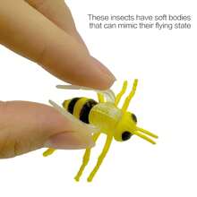 24pcs Realistic PVC Insect Model Toys, Simulation Archaeologic Digging Joke Soft Rubber Animal Butterfly Bee Specimen Decoration Stress Relief Toys