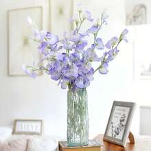 Set de 5 piezas/3 piezas/1 pieza Arreglo de flores artificiales, pieza central decorativa con flor de guisante artificial vibrante con toque realista, corona DIY para boda y fiesta, decoración floral para el regreso a clases