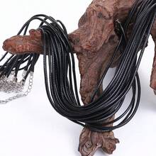 100 Buah Tali Kalung Hitam 50cm untuk Pembuatan Perhiasan dengan Gesper Lobster, Tali yang Dapat Diatur untuk Gelang dan Liontin, Perlengkapan Kerajinan DIY - Tali Kalung 50cm - View 6