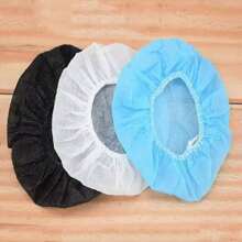 100 pezzi/sacchetto di copriauricolari monouso, copricapo in tessuto non tessuto, proteggi microfono da 8-12 cm, anti-sudore e anti-sporco, proteggi padiglioni auricolari