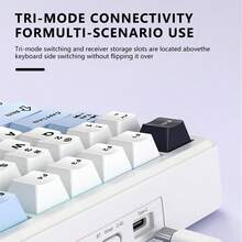 AULA F75 MAX 定制机械键盘，2.4G 无线/蓝牙/有线三模式键盘，RGB 背光热插拔游戏键盘，81 键定制办公打字键盘，带 TFT 智能显示屏和多媒体按钮，人体工学设计，PBT 键帽，75% 布局配置，可在游戏和办公模式之间切换，玩家键盘可在电脑和笔记本电脑上使用 - 彩色 - 查看 7