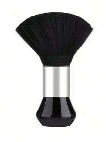 2PCS Black Barber Hair Brush Set – Premium Men's Shaving Soft Brush & Makeup Cleaning Salon Tool With Black ABS Handle – Nylon Bristles For Smooth Hair Styling And Shaping