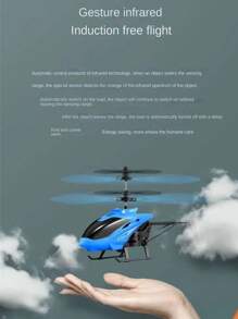 1 conjunto de helicóptero controlado por control remoto para niños como regalo de festival educativo para niños y niñas, capaz de vuelo vertical ascendente y descendente, detección de viento y se puede jugar sin control remoto. Algunos accesorios tienen colores aleatorios