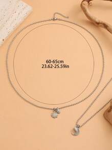 ATLVXJL 2 pièces/Set Couple Lune et Soleil Phosphorescent Pendentif Magnétique Chaîne en Acier Inoxydable avec Perles, Convient pour le Port Quotidien et Cadeau de la Saint-Valentin