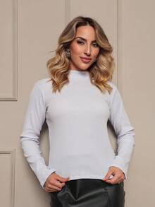 T-Shirt Feminina Manga Longa Leve Moderna Confortável Premium Comfort