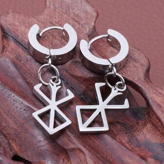 1pc Anime Eclipse Brand Symbol Stainless Steel Earrings, Anime Fan Collection Jewelry Accessories