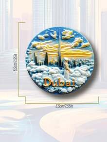 1pc UAE Abu Dhabi City Architecture Fridge Magnet, Dubai Burj Khalifa Tower Travel Souvenir Gift, High-End Home Decor Magnetic Sticker - Multicolor - View 11