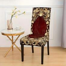 1/4/6件套“时尚创意印花椅套”/椅套套装，适用于室内家居餐厅、酒店现代日常装饰。桌布适用于方桌，弹力椅套可水洗 - YT-058 - 查看 4