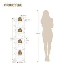 HaluPeit Shoe Rack, Narrow Shoe Storage With 8 Levels, Wooden Shoe Organizer With Hooks, Adjustable, Space-Saving, Suitable For Entrance, Hallway, Living Room, White - White - View 8