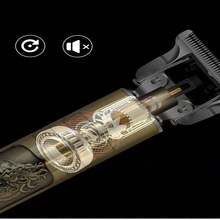 Cortadora de Pelo Eléctrica para Hombres, Afeitadora Eléctrica Recargable, Máquina de Cortar Pelo para Hombres - Dorado - Ver 4