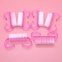 JEARLYU 10 pezzi set di spazzole semi-trasparenti per unghie, strumenti per la pulizia delle unghie che includono mini spazzole in corno di bue, spazzole per polvere di corno di bue trasparente, delicato sulle mani