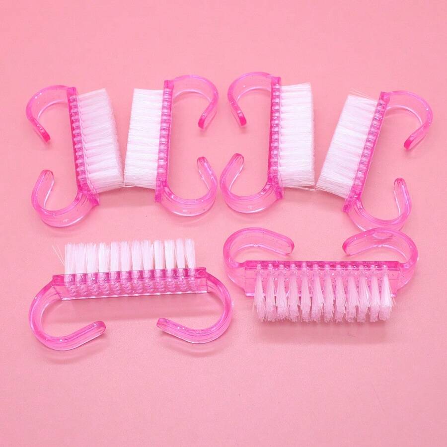 JEARLYU 10 pezzi set di spazzole semi-trasparenti per unghie, strumenti per la pulizia delle unghie che includono mini spazzole in corno di bue, spazzole per polvere di corno di bue trasparente, delicato sulle mani