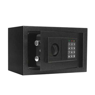 HOMEYUER Digital Safe With Sensor Light - Electronic Steel Safe With Keypad And Manual Override Keys - Protect Money, Jewelry, Passports - For Home, Business (Black), 12.2" (L) X 7.9" (W) X 7.9" (H)