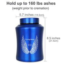 Large Cremation Urns For Adult Human Ashes, Angel Wings In Loving Memory Decorative Funeral Burial Urn For Male Female Ashes With Velvet Bag - Navy Blue - View 6