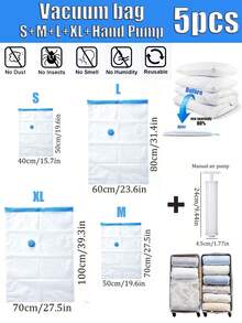 11-1 件真空储物袋，现代真空压缩储物袋，适用于家庭，防尘密封储物容器旅行配件，便携式塑料旅行袋衣物储物袋，适用于床上用品、衣服、被子，理想的家居用品，储物必需品节省空间袋整理器衣柜整理器卧室宿舍必需品衣服整理器家庭学校整理，夏季储物