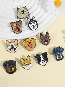 1pc Cute Pet Badge - Adorable Dog & Cat Head Design - Playful Animal Pin For Pet Lovers & Veterinary Students - Multicolor - View 4