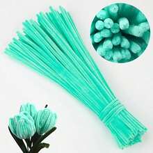 100 件多色雪尼尔管道清洁器，适用于手工艺和 DIY 项目，双色可选扭绳清洁器套件，管道清洁器花套装