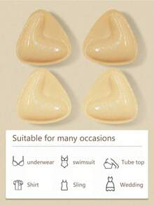 1 对 V 型双面粘合胸垫，加厚，小胸增强和聚拢，粘合胸瓣，适合日常穿着和比基尼