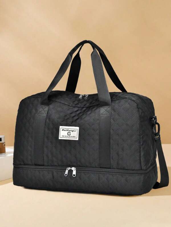 Einfarbige, minimalistische Reise-Gepäcktasche mit Reißverschluss, multifunktionale unabhängige Schuhfach Großraum-Aufbewahrungstasche, leicht und praktisch für den Außenbereich