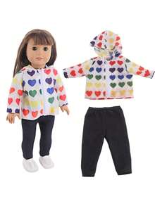 1 Set 18 Inch Doll Clothes, Jacket + Pants, Raincoat, Sunscreen Outfit, Fashionable Doll Dress With Star/Heart Pattern, 4 Color Options, Spring/Summer Doll Jacket, Suitable As Birthday Gift Or Holiday Toy Gift, Role Play