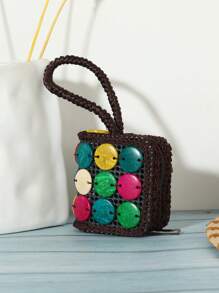 Bohemian Retro Mini Square Wallet Pouch Cute And Portable Suitable For Small Change For Women Wallet Purse Wallet Wristlet Wallet Coin Wallet Mini Wallet Travel Wallet
