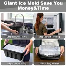 Extra Large Ice Block Mold Reusable Silicone Large Ice Cube Molds 8Lb - 如圖 - 查看 4