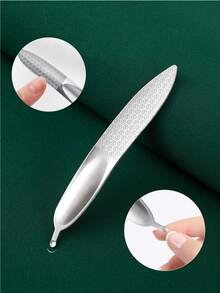 2 Pcs Stainless Steel Nipper, Ingrown , Nail File Double-Sided Buffing Block, Manicure & Pedicure Care Tools