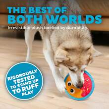 Outward Hound Tough Skinz Durable Squeaky Dog Toy With Two Tough Layers, Cherries, Red, Small - 油炸圈餅 - 查看 3