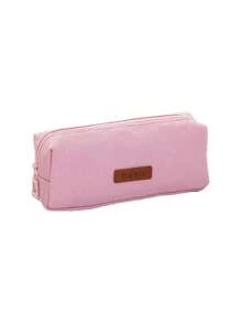 1pc Leather Letter Pencil Bag, Large Capacity, Portable Stationery Storage With Multifunctional Design, For Junior And Senior High School Students, Ideal For Back-To-School Season, Perfect Gift For Vacations, Mother's Day, Valentine's, Easter