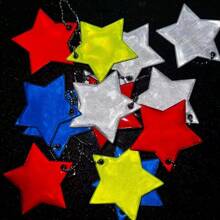2pcs Outdoor Cycling Reflective Stickers - Mountain Bike Tail Lamp, Emergency Reflective Warning Stickers, Night Riding Reflective Accessories, Star Shaped, Non-Powered