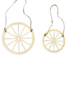 Pieza decorativa de arte en estilo vintage con rueda de camión/carruaje de madera - Redondo de 15/20cm Estilo rústico y campestre, adecuado para jardín, bar, posada, garaje y decoración de pared para jardín rural, en color marrón con cuerda de arpillera