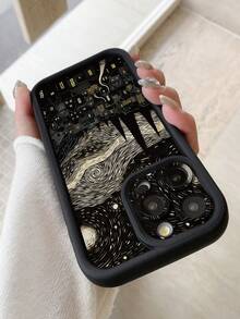 1 件星夜小镇设计相机保护防震厚黑色手机壳适用于 Apple 11 Pro Max/12 Pro Max/13 Pro Max/14 Pro Max/15 Pro Max/16 Plus/16 Pro Max、16E、Galaxy A55/A15/S24 Ultra/S25 Ultra、Redmi、OPPO/Realme、VIVO、Infinix、Honor、MOTO、One Plus 防水防摔防刮