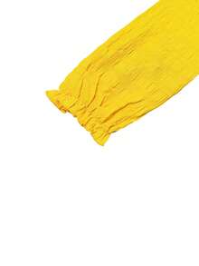 Damen A-Linien Kleid mit V-Ausschnitt und Langarm, weites fließendes Sommerkleid in Unifarbe - Verschiedenfarbig - Übersicht 5