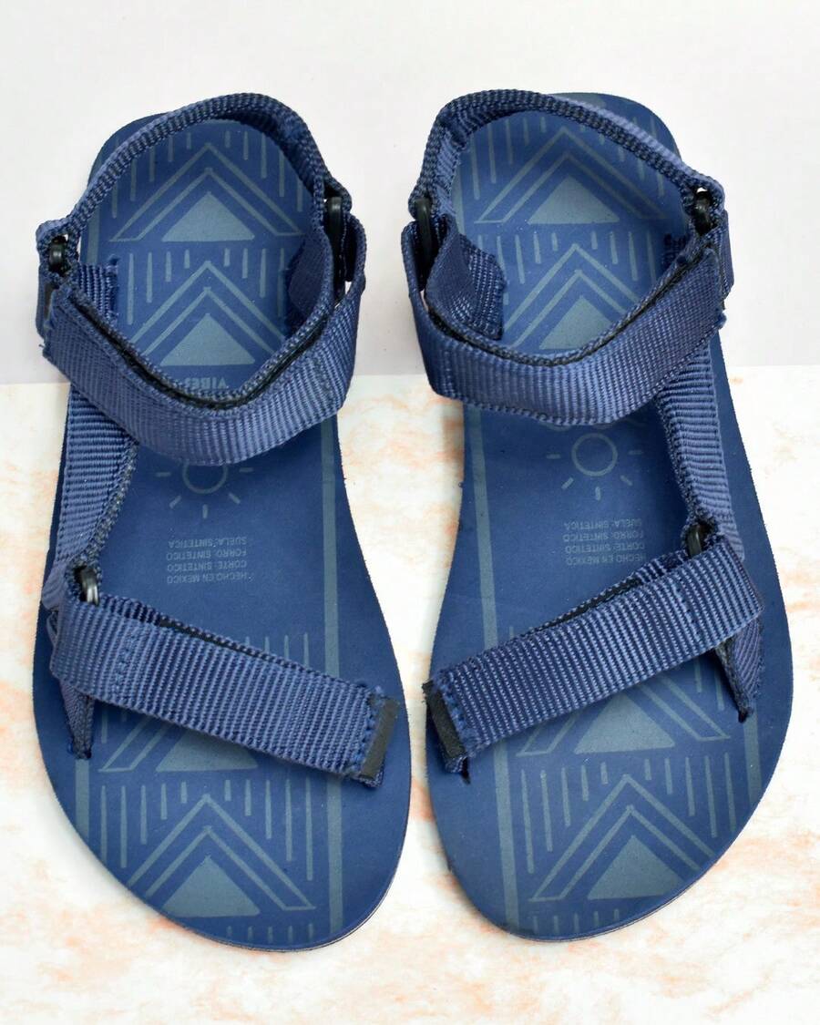 sandalia hombre , sandalia plana caballero, sandalia cruzada hombre, sandalia casual hombre, sandalia verano hombre, sandalia sintética hombre, sandalia abierta hombre. - Azul Marino - Ver 1