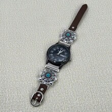 1 pièce Bande de montre  vintage personnalisée, compatible avec Samsung Galaxy Watch 7/6/5/4/Active2 Classic (40/44mm), Watch 5 Pro (45mm), Watch 4 Classic (42/46mm), Watch 3 (41mm), Watch Active (40mm), Bande à maillons cubains de 42 mm, s'adapte à tous les bracelets de montre intelligente de 20 mm de largeur (Uniquement le bracelet, montre non incluse)