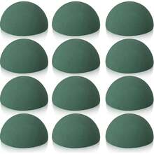 1/3/5pcs Semi-Sphere Floral Mud, Dried Flower Mud, Round Floral Mud Blocks, Green Floral Mud Balls, Artificial Flowers & Plants, DIY Floral Mud, Flower Arranging, Wedding Decor (9cm) - Green - View 4