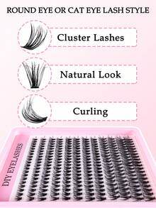 240片装 30D/40D/80D D型卷翘浓密假睫毛套装，DIY假睫毛套装，超浓密黑色假睫毛套装，日常妆容黑色假睫毛套装，D型卷翘浓密假睫毛套装，黑色单片假睫毛套装（240片），8-16mm混合单片假睫毛套装，居家DIY，Rizos D型卷翘浓密假睫毛，迷你旅行DIY睫毛套装，单片假睫毛，假睫毛 - D - 查看 5